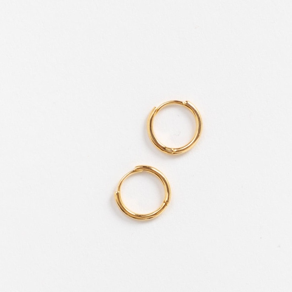 Vici | One Pair Ellie Gold Plated Hypoallergenic Hoop Hug Earrings NWOT - Picture 2 of 4